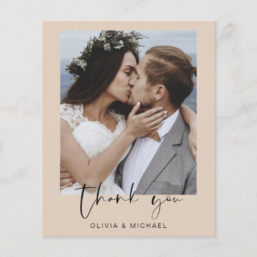 Budget terracotta bruiloft bedankje flyer (Voorkant)