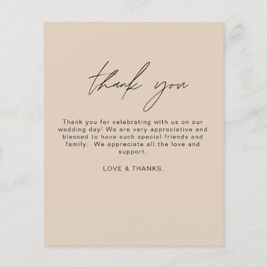 Budget Terracotta Bruiloft Dank u Foto (Achterkant)