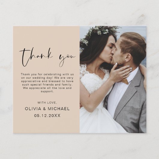 Budget Terracotta Bruiloft Dank u Foto (Voorkant)