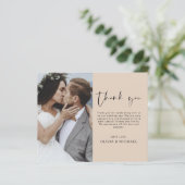 Budget terracotta bruiloft dank u fotokaart (Staand voorkant)