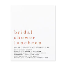 Budget Terracotta Bruiloft Luncheon Uitnodiging