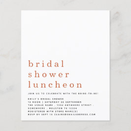 Budget Terracotta Bruiloft Luncheon Uitnodiging