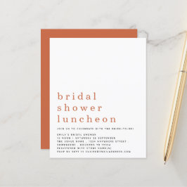 Budget Terracotta Bruiloft Luncheon Uitnodiging
