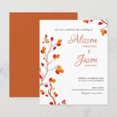Budget Terracotta Calligraphy Fall Wedding Invite (Voorkant / Achterkant)