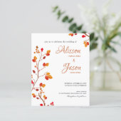 Budget Terracotta Calligraphy Fall Wedding Invite (Staand voorkant)