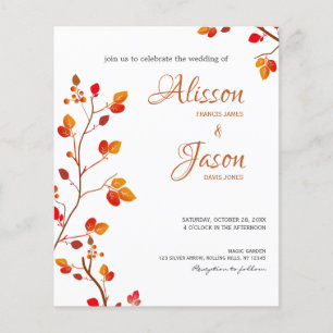 Budget Terracotta Calligraphy Fall Wedding Invite