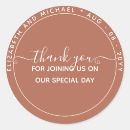 BUDGET Terracotta Dank Geschenk Monochroom Ronde Sticker