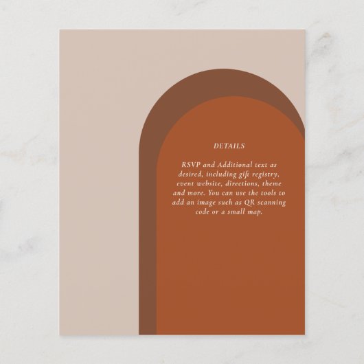 BUDGET Terracotta Earth Tones Bold Weddenschap (Achterkant)