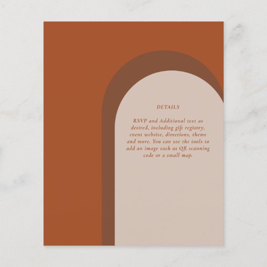 BUDGET Terracotta Earth Tones Bold Weddenschap (Achterkant)