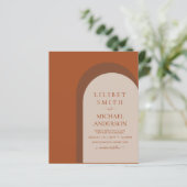 BUDGET Terracotta Earth Tones Bold Weddenschap (Staand voorkant)