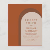 BUDGET Terracotta Earth Tones Bold Weddenschap (Voorkant)