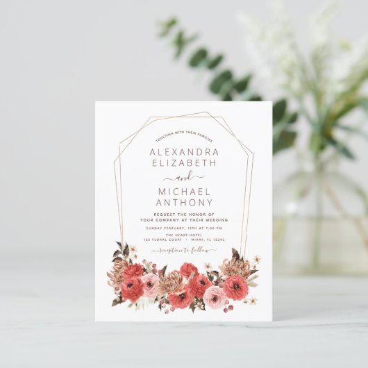Budget Terracotta Fall Wedding Floral herfst (Staand voorkant)