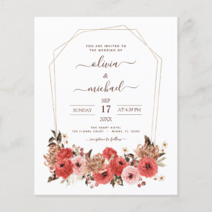 Budget Terracotta Fall Wedding Floral herfst Flyer