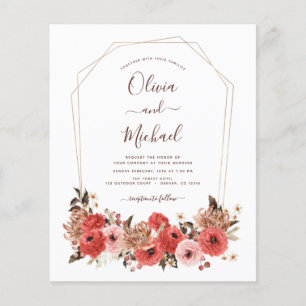 Budget Terracotta Fall Wedding Floral herfst Flyer
