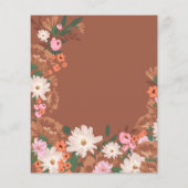 Budget Terracotta Floral 50e Verjaardag Uitnodigen (Achterkant)