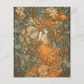 Budget Terracotta Floral Art Nouveau Bruiloft (Achterkant)