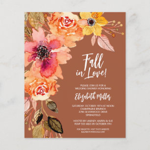 Budget Terracotta Floral Bridal Shower Flyer