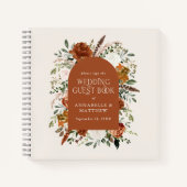 Budget Terracotta floral bruiloft gastboek rustige Notitieboek (Voorkant)