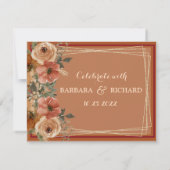 BUDGET Terracotta Floral Elegant Save Date Kaart (Achterkant)