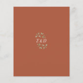 Budget Terracotta Floral Gold Arch Wedding Invite (Achterkant)