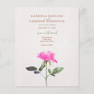 Budget Terracotta Floral QR Code Wedding Invite
