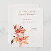 Budget Terracotta Floral QR Code Wedding Invite (Voorkant / Achterkant)