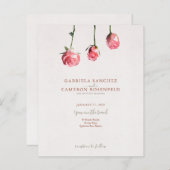 Budget Terracotta Floral QR Code Wedding Invite (Voorkant / Achterkant)