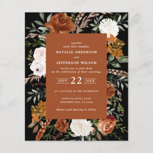 Budget terracotta floral rustic elegant flyer