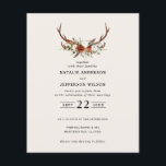 Budget terracotta floral stag bruiloft uitnodiging flyer<br><div class="desc">Rustic floral and stag antlers botancial bruiloft nodigt en geeft een kaart. Met prachtige zwarte roest,  terracotta,  wazige roze en groene pampas gras eucalyptus waterverf details. Deze moderne huwelijksuitnodiging zal zeker de stijl bepalen voor je grote dag.</div>