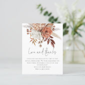 Budget Terracotta Florals Love Bedankt Wedding (Staand voorkant)