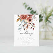 BUDGET Terracotta Florals QR Code Wedding Invite (Staand voorkant)