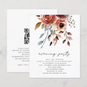BUDGET Terracotta Florals QR Wedding Evening Party (Voorkant / Achterkant)