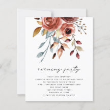BUDGET Terracotta Florals QR Wedding Evening Party