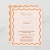 Budget Terracotta Foto Afstuderen Uitnodiging (Voorkant / Achterkant)