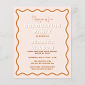 Budget Terracotta Foto Afstuderen Uitnodiging (Voorkant)