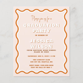 Budget Terracotta Foto Afstuderen Uitnodiging