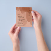 Budget terracotta foto bruiloft uitnodiging flyer (Hand)