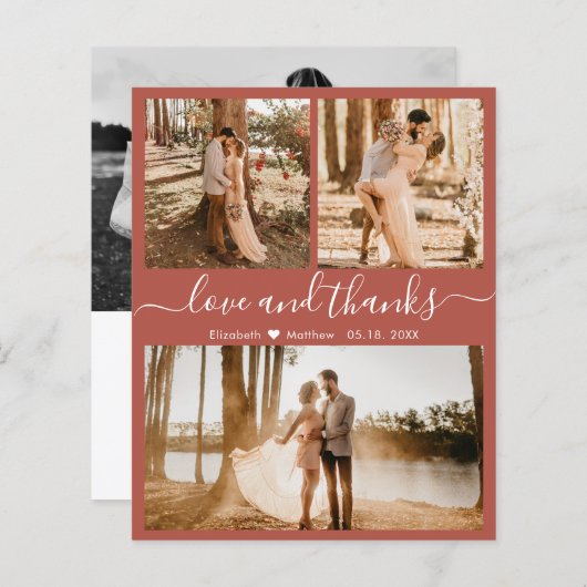 Budget Terracotta Foto Collage Wedding Hartelijk d (Voorkant / Achterkant)