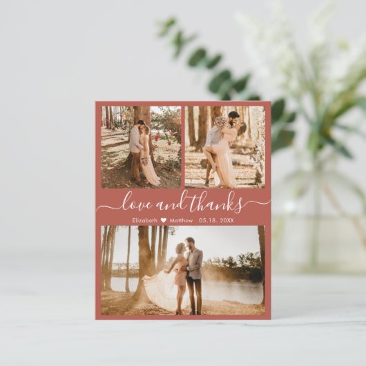 Budget Terracotta Foto Collage Wedding Hartelijk d (Staand voorkant)