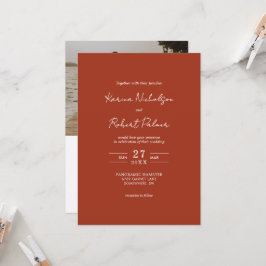 Budget Terracotta Foto QR Code RSVP Bruiloft Kaart