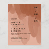 Budget terracotta Foto QR Website bruiloft uitnodi (Voorkant)