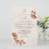 Budget Terracotta Ginkgo Leaf Wedding Uitnodiging (Staand voorkant)