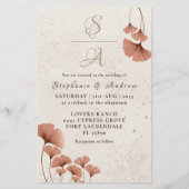 Budget Terracotta Ginkgo Leaf Wedding Uitnodiging (Voorkant)