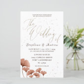Budget Terracotta Ginkgo Leaf Wedding Uitnodiging (Staand voorkant)