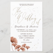 Budget Terracotta Ginkgo Leaf Wedding Uitnodiging (Voorkant)
