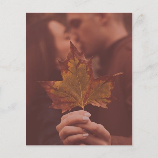 Budget Terracotta Ginkgo Wedding Uitnodiging (Achterkant)