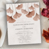 Budget Terracotta Ginkgo Wedding Uitnodiging