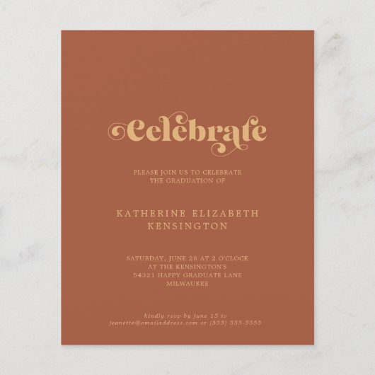 Budget Terracotta Gold Arch Foto Graduparty (Achterkant)