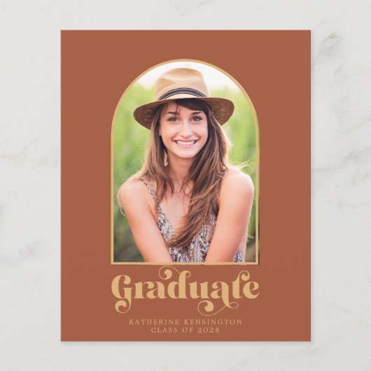 Budget Terracotta Gold Arch Foto Graduparty (Voorkant)