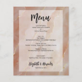 Budget Terracotta Gold Marble Wedding Menu (Voorkant)